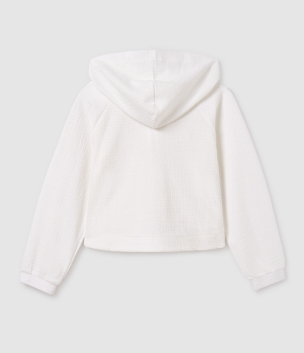 Zip Up Hoodie - White