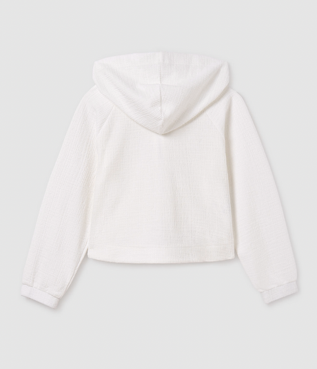 Zip Up Hoodie - White