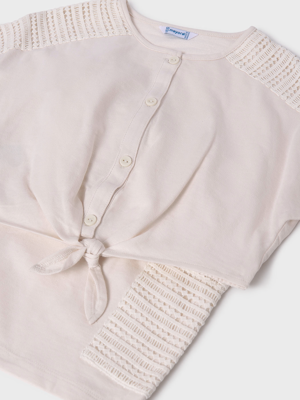 Tie Tee and Shorts Set - Bone