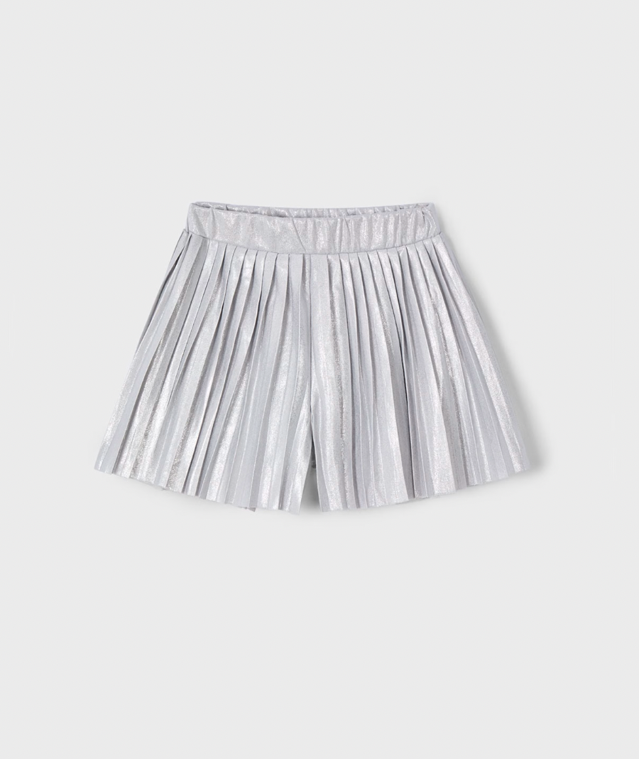 Pleated Shorts - Silver