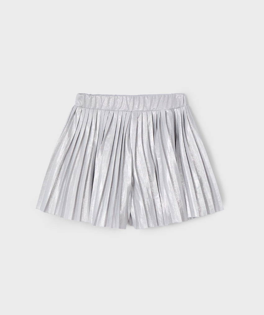 Pleated Shorts - Silver