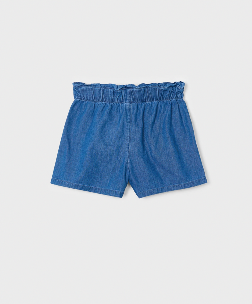 Paper Bag Waist Shorts - Chambray