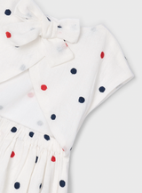 Embroidered Dot Dress - White