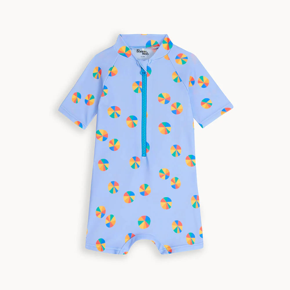 Short Sleeve One-Piece Rashguard - Beachballs FINAL SALE