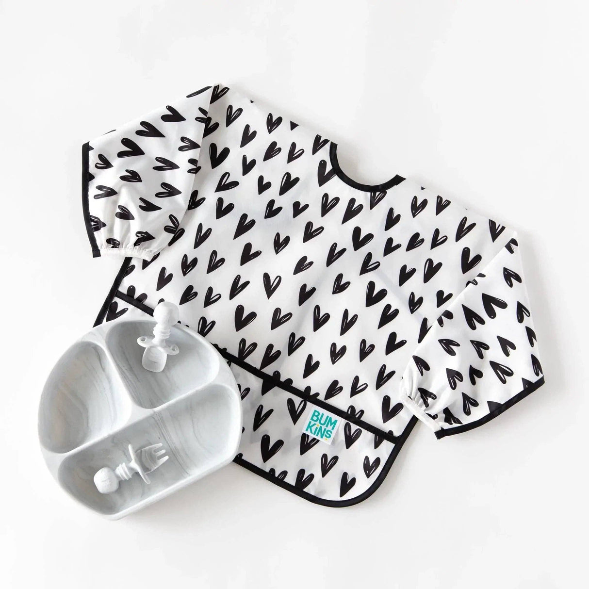 Sleeved Bib - Hearts