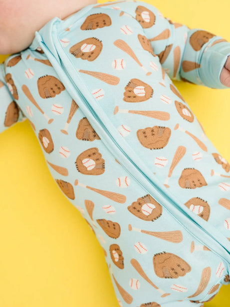 Bamboo Convertible Footie - Home Run Blue