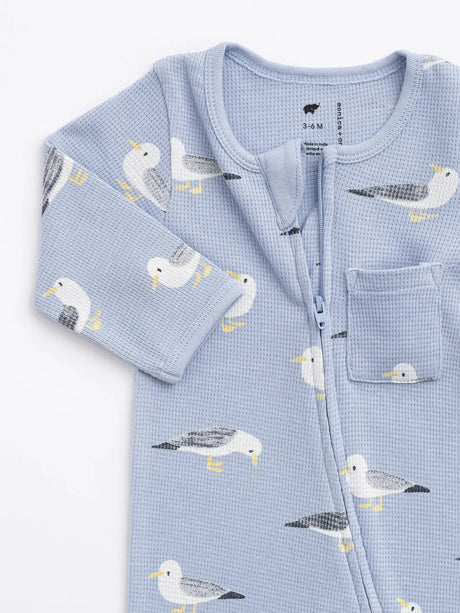 Pocket Zipper Footie - Seagulls