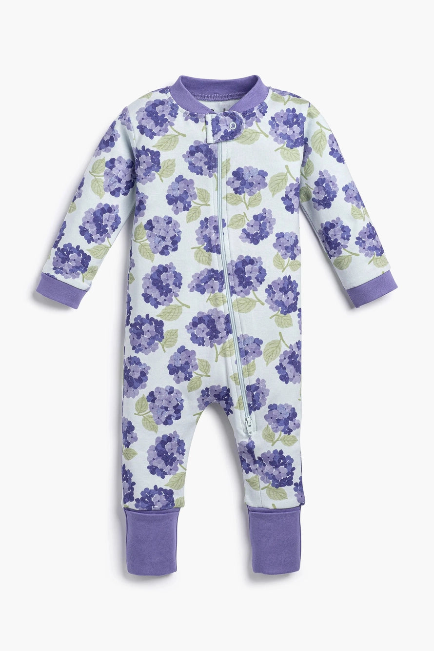 Zip Romper - Hydrangeas