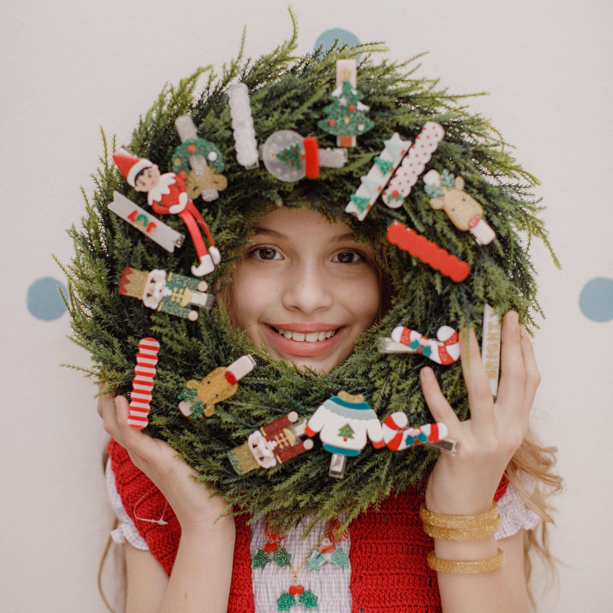 Acrylic Hair Clips - Candy Cane