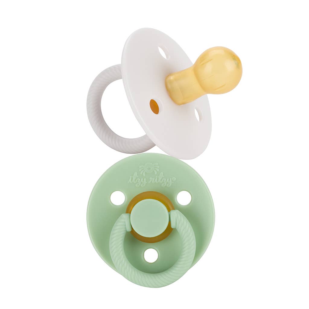 Itzy Soother Natural Rubber Paci Set - Harbor + Coast