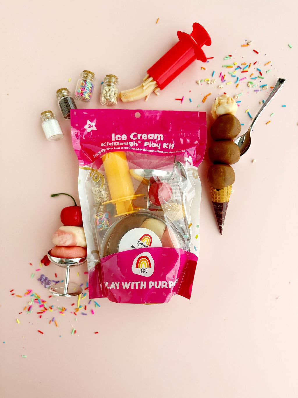 KidDough Play Kit - Ice Cream (Neapolitan)