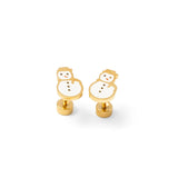 Pip Pop Post Earrings - Snowman