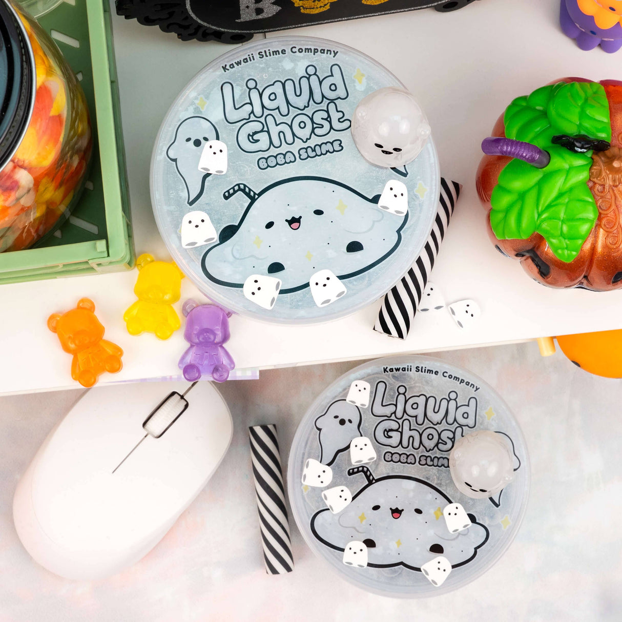 Kawaii Slime - Liquid Ghost Boba Clear Slime