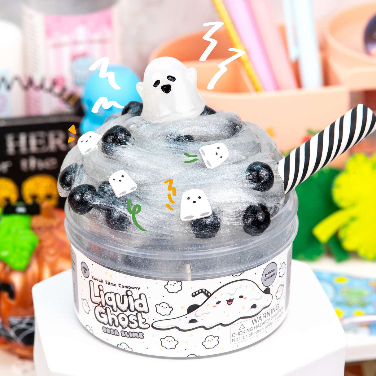 Kawaii Slime - Liquid Ghost Boba Clear Slime