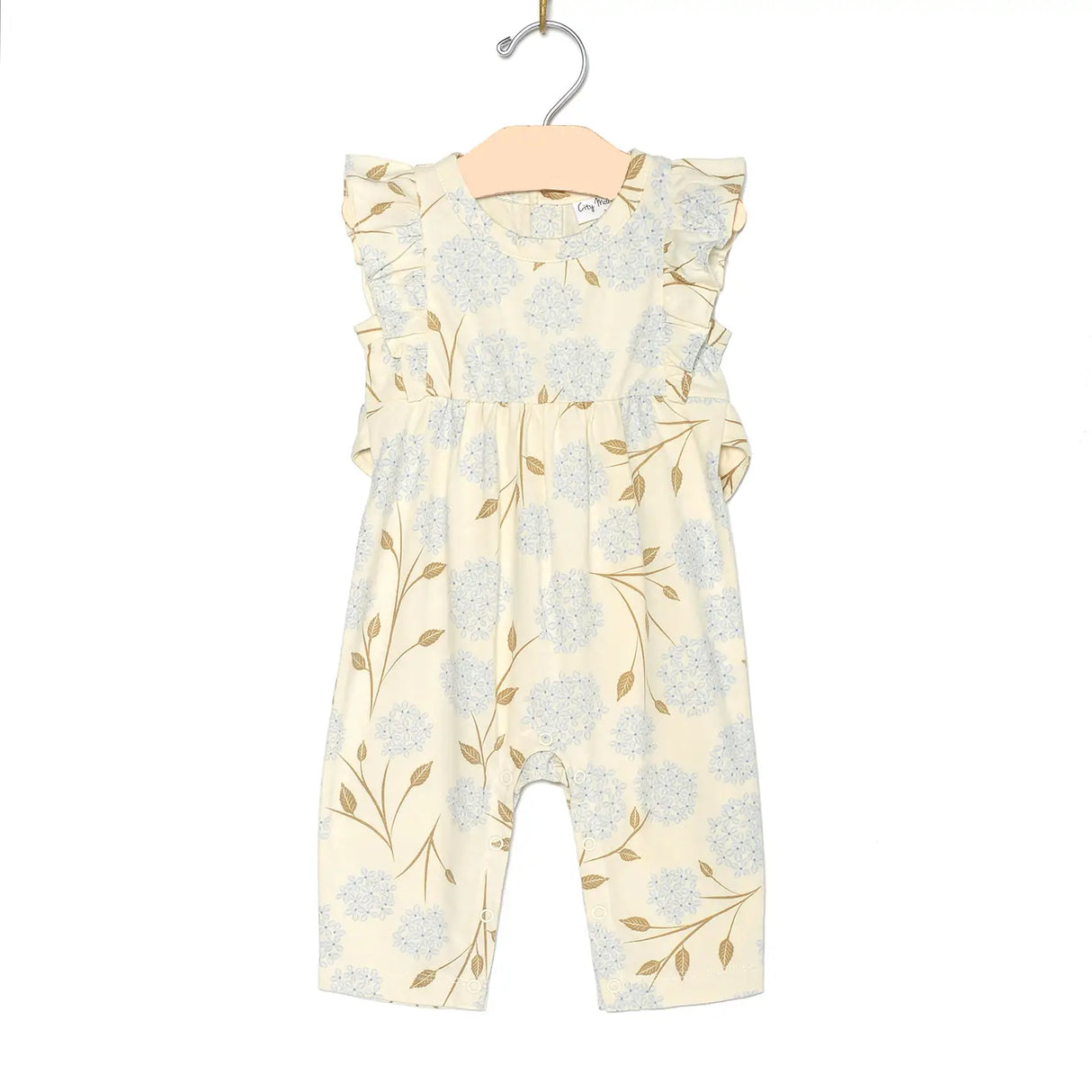 City Mouse Flutter Long Romper - Hydrangea