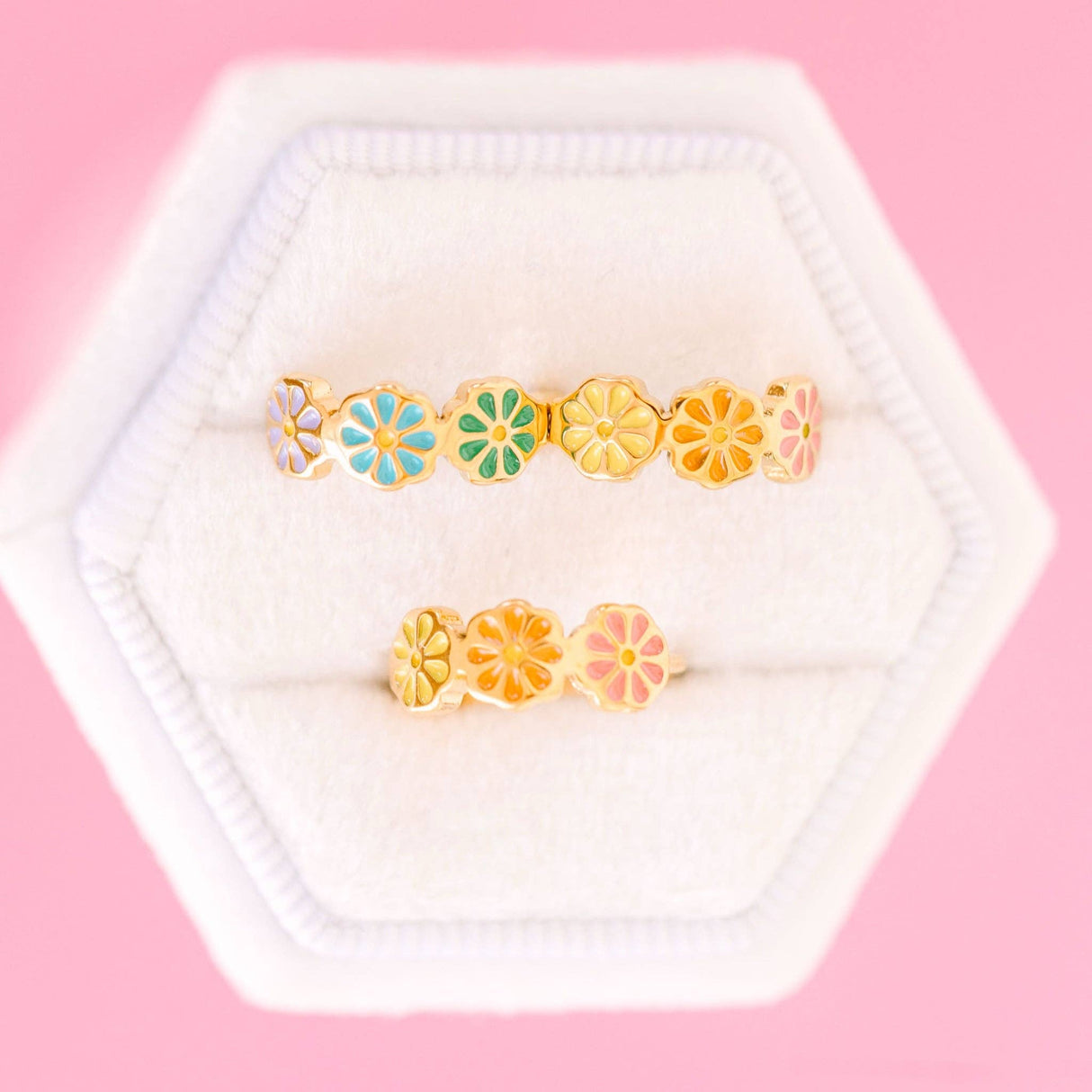 Pierced Co. Earrings - Colorful Daisy Huggies