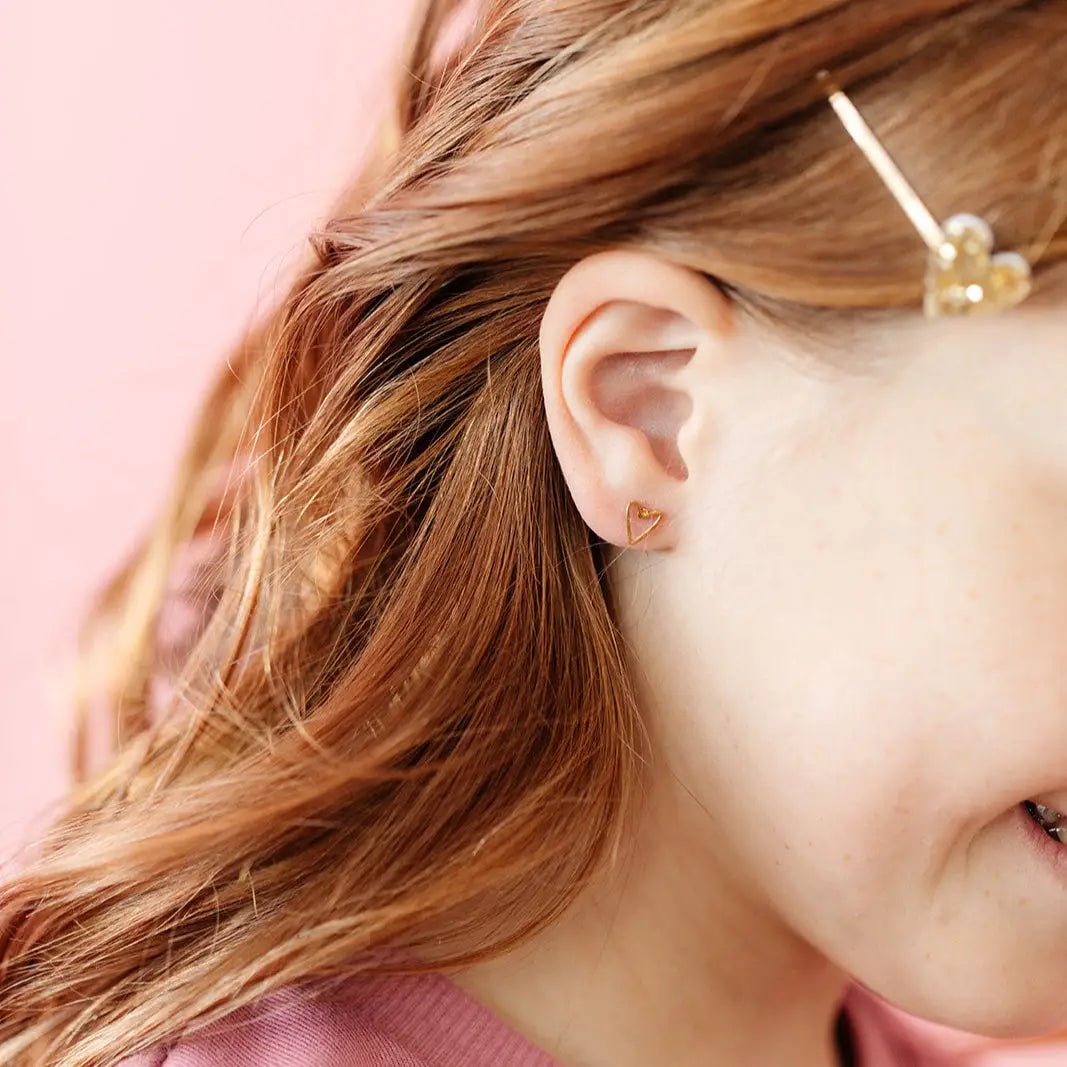 Pip Pop Post Earrings - Open Heart