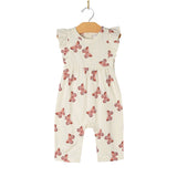 City Mouse Flutter Long Romper - Butterflies