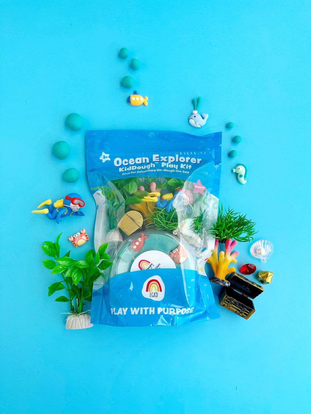 KidDough Play Kit - Ocean Explorer (Blue Hawaiian)