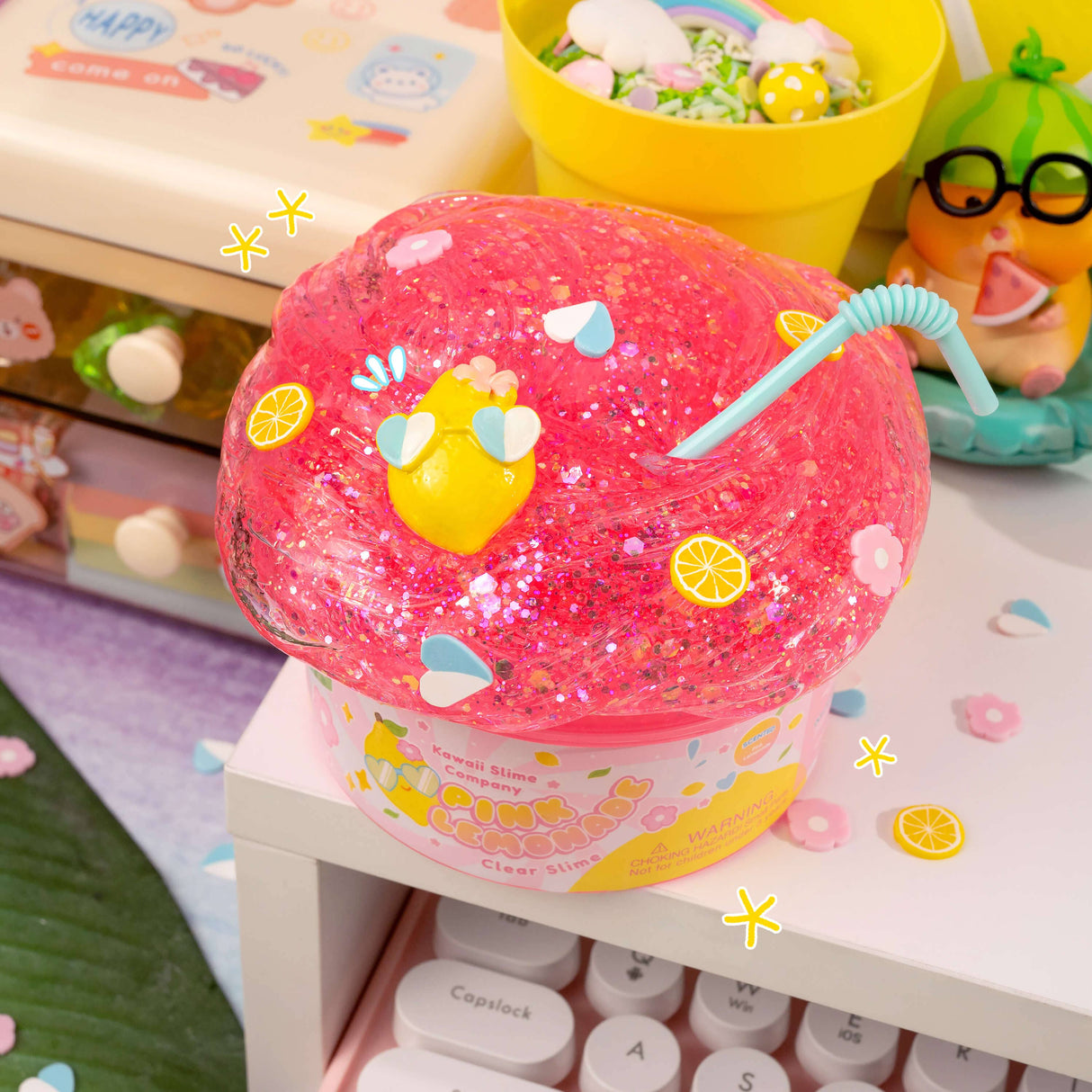 Kawaii Slime - Pink Lemonade Clear Slime