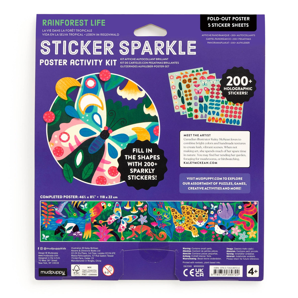 Sticker Sparkle Poster Activity Kit - Rainforest Life