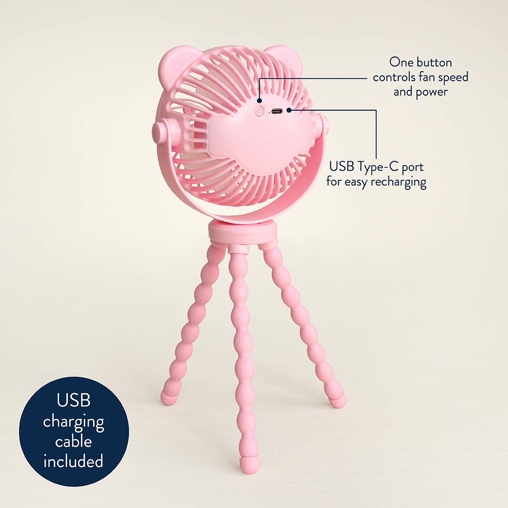 Itzy Breeze 3-Speed Stroller Fan - Pink