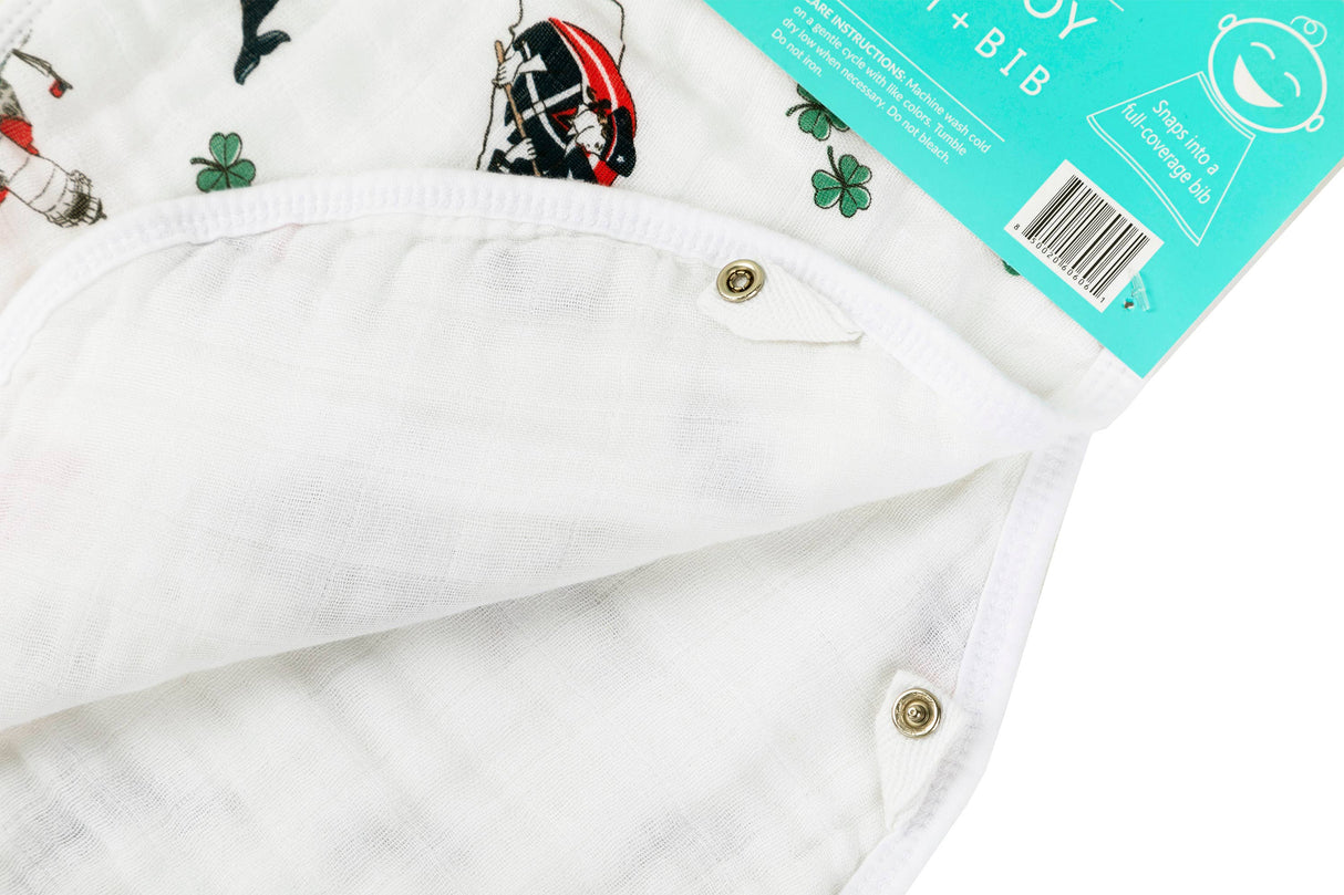 2-in-1 Burp Cloth and Bib - Massachusetts