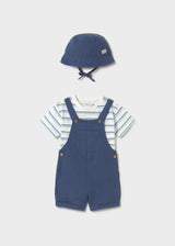 Dungarees Outfit and Hat - Ocean