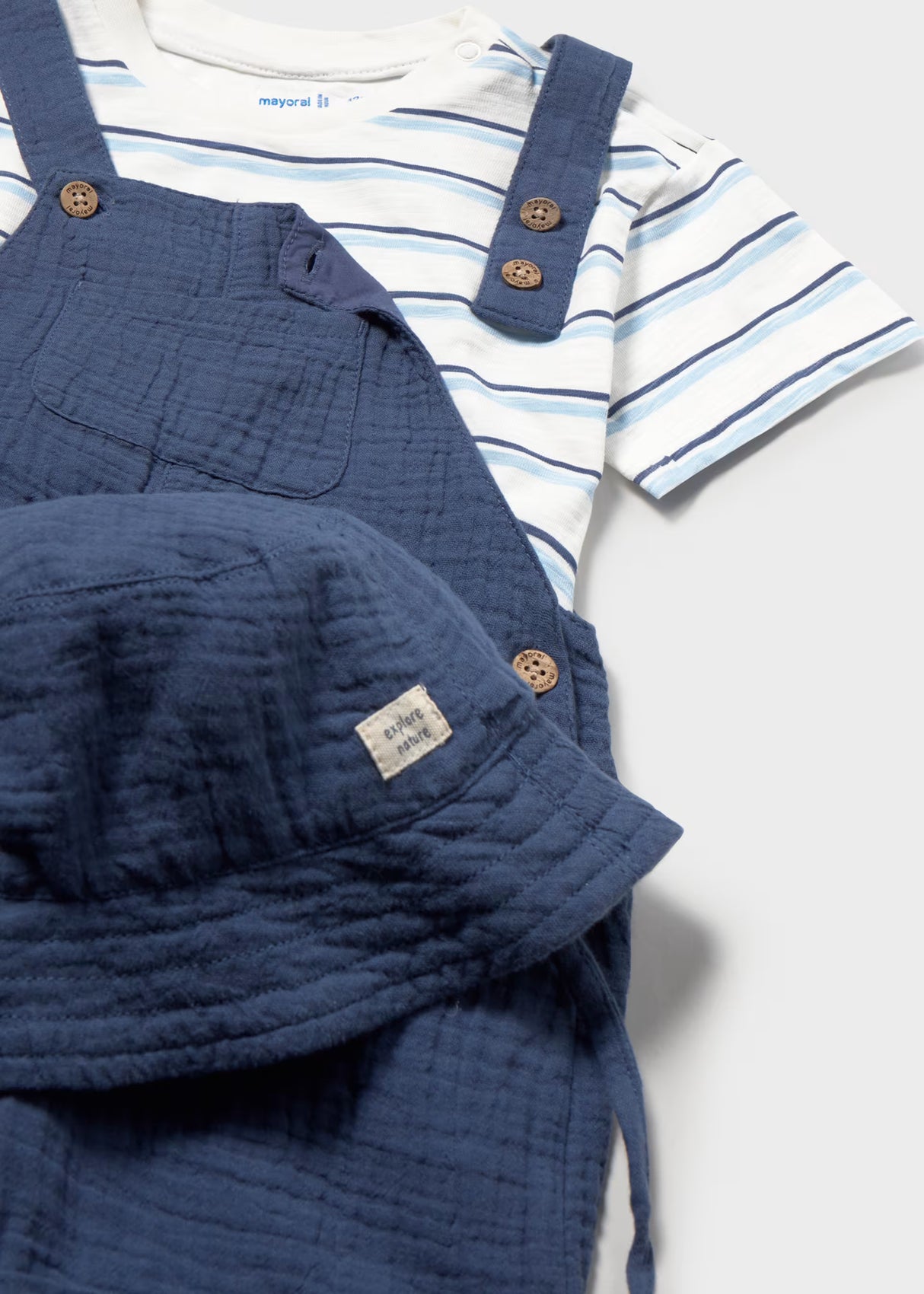 Dungarees Outfit and Hat - Ocean