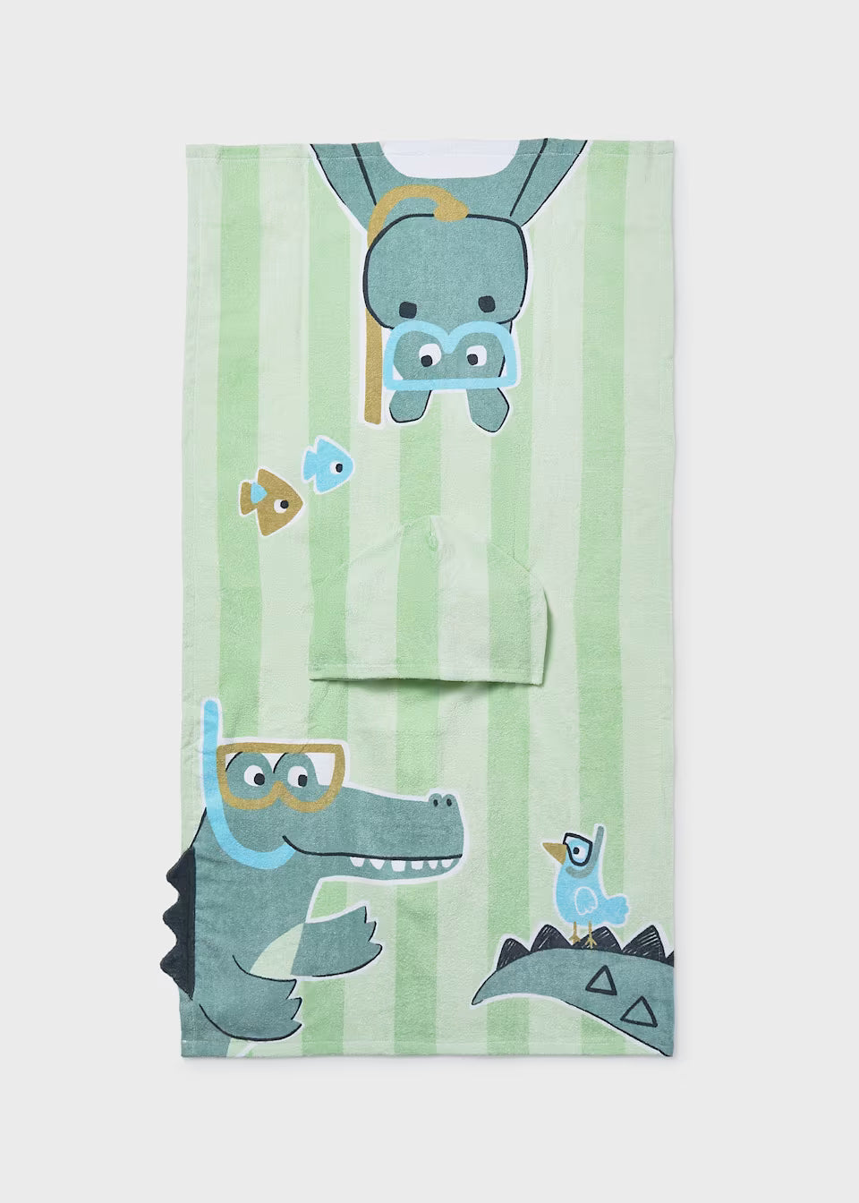 Toddler Hooded Towel Poncho - Crocodile