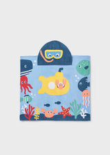 Toddler Hooded Towel Poncho - Blue