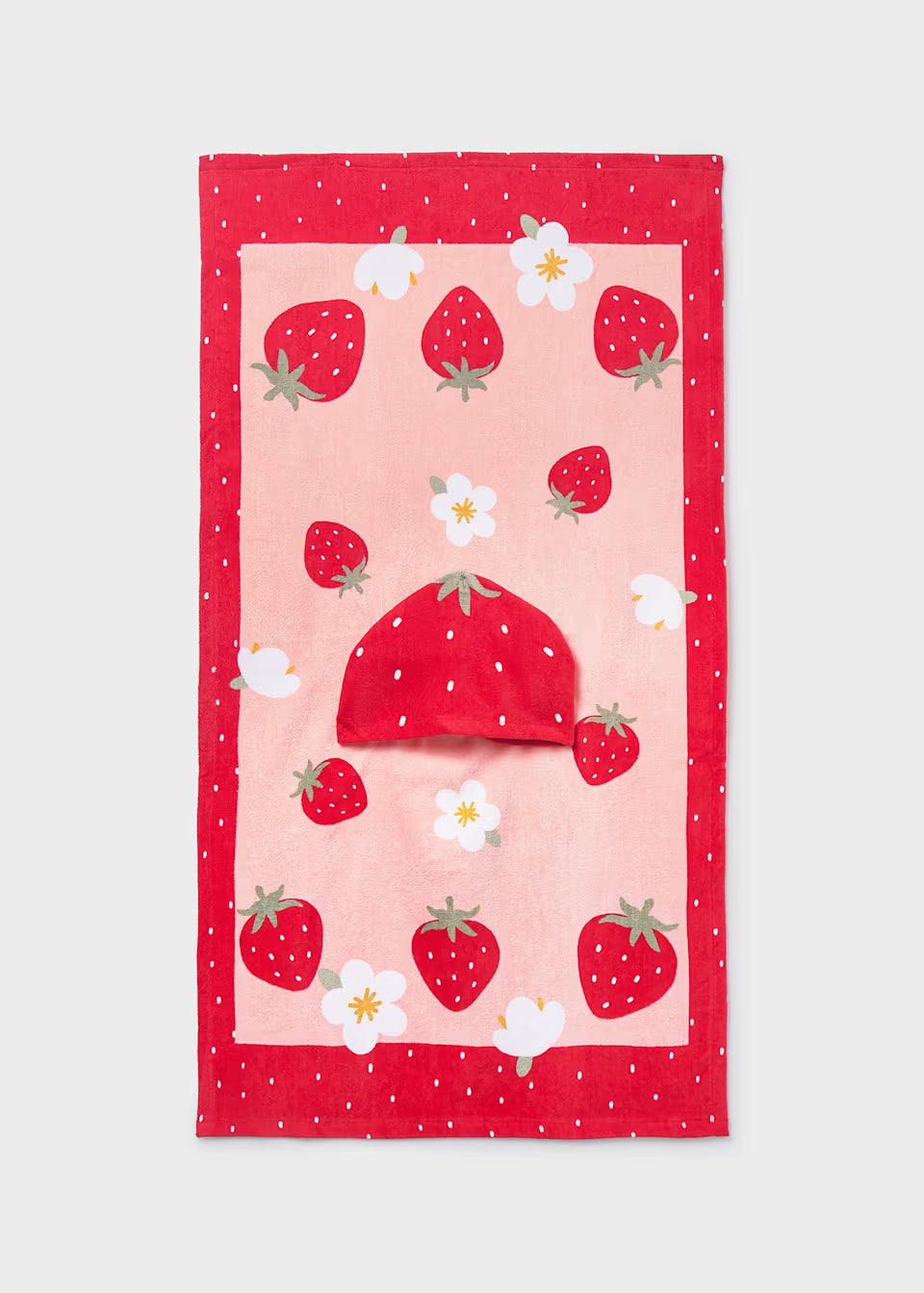 Toddler Hooded Towel Poncho - Strawberries