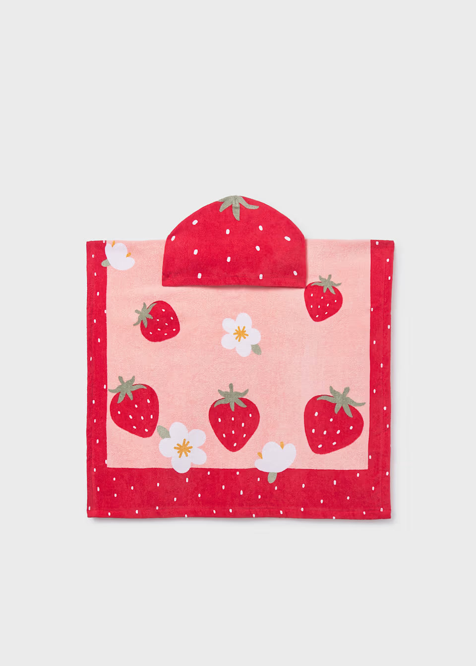 Toddler Hooded Towel Poncho - Strawberries