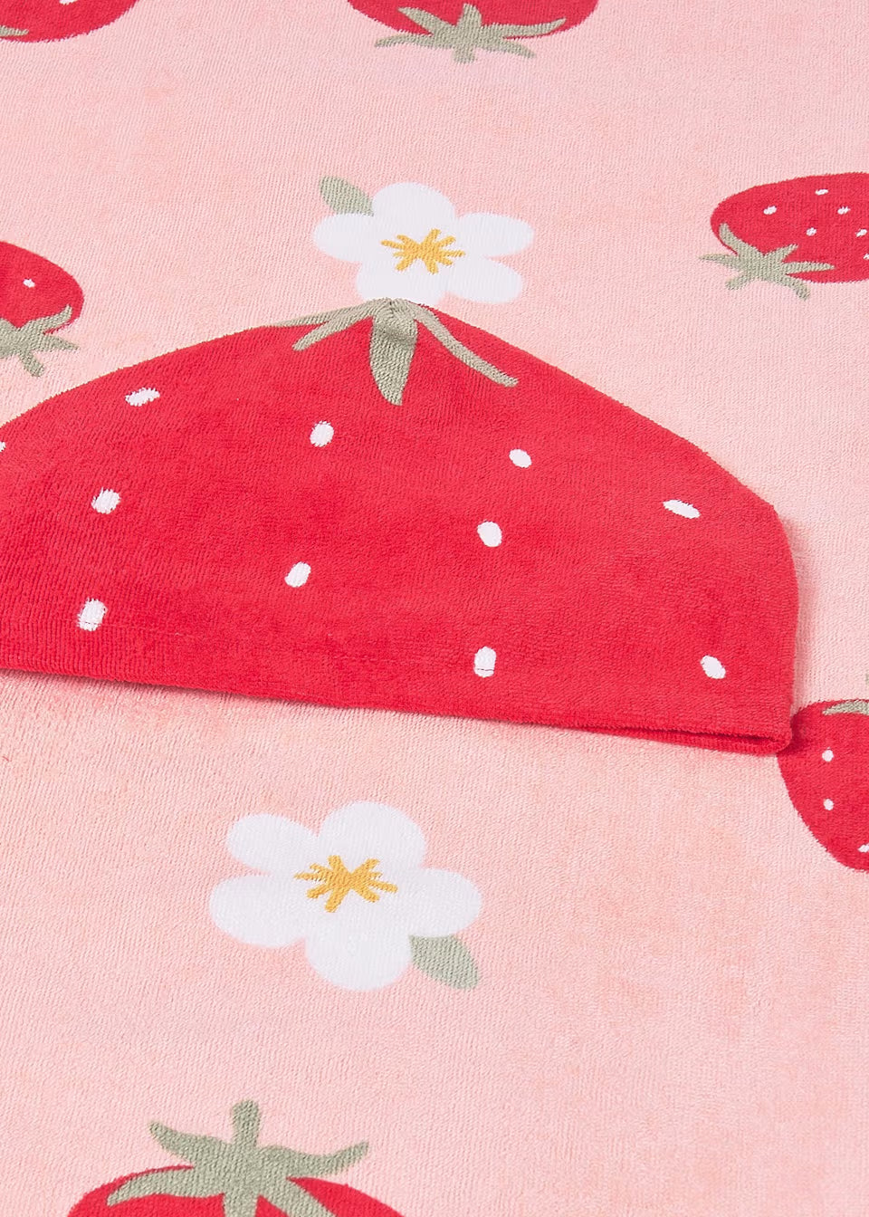 Toddler Hooded Towel Poncho - Strawberries