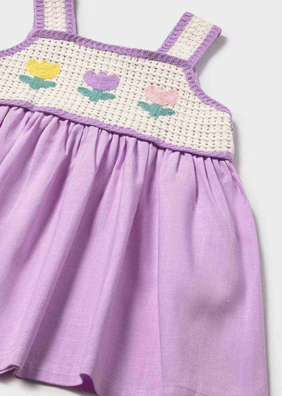 Crochet Detail Dress - Lilac