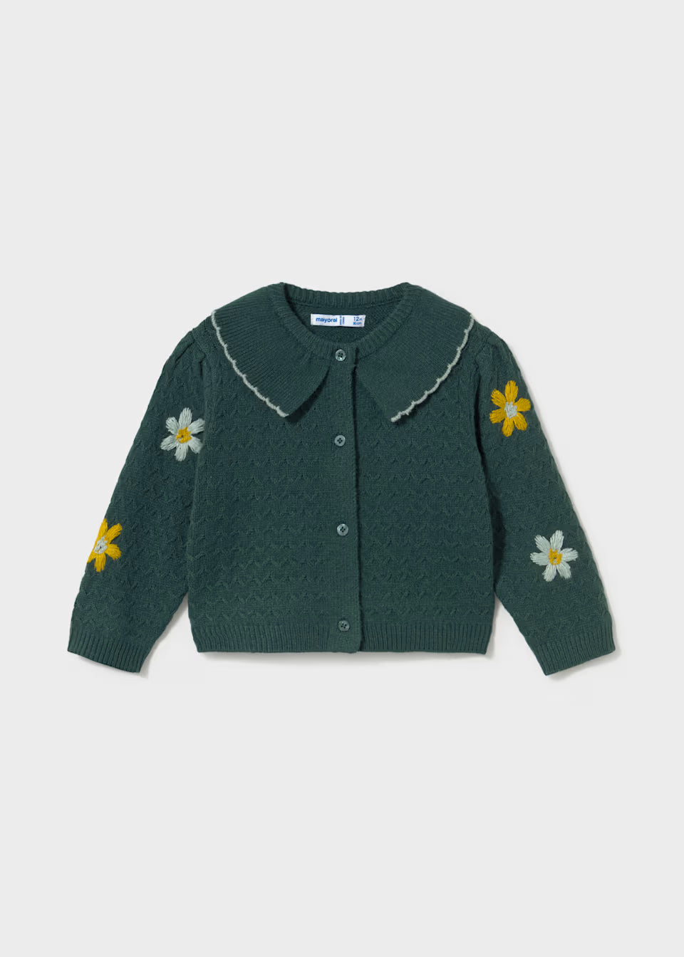 Scallop Collar Cardigan - Water Lily