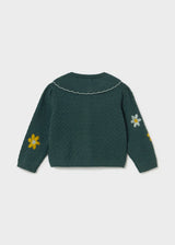 Scallop Collar Cardigan - Water Lily