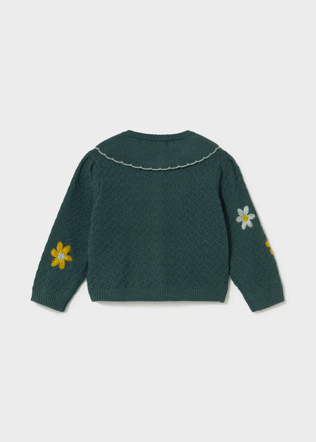 Scallop Collar Cardigan - Water Lily