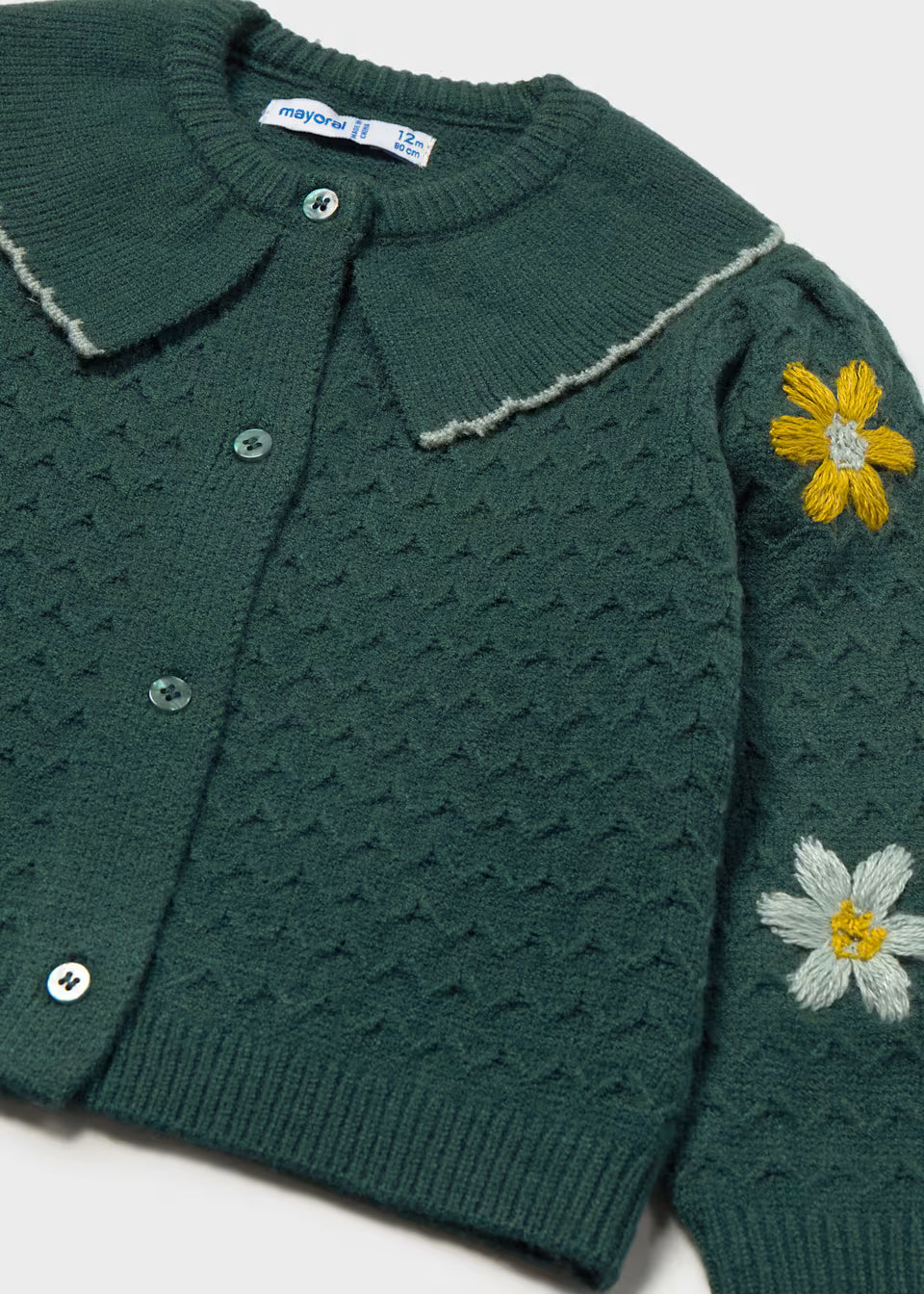 Scallop Collar Cardigan - Water Lily