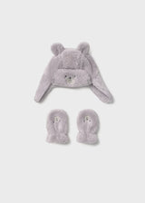 Fleece Hat and Mittens - Grey