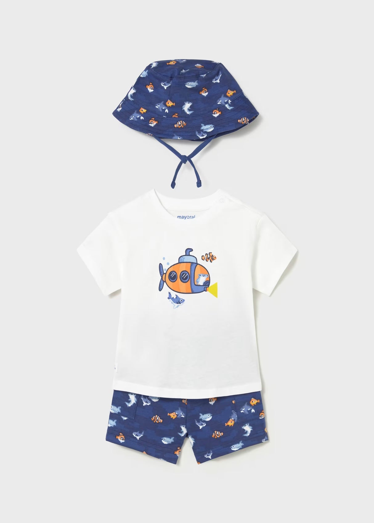 Graphic Tee and Shorts Set - Submarine