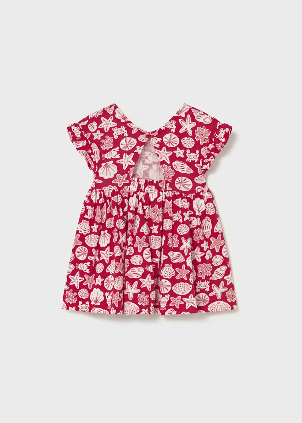 Flutter Sleeve Knit Dress - Red Shell
