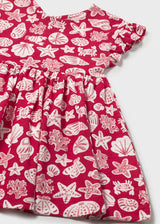 Flutter Sleeve Knit Dress - Red Shell