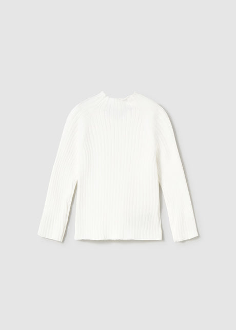 Ribbed Mock Neck Sweater - Natural