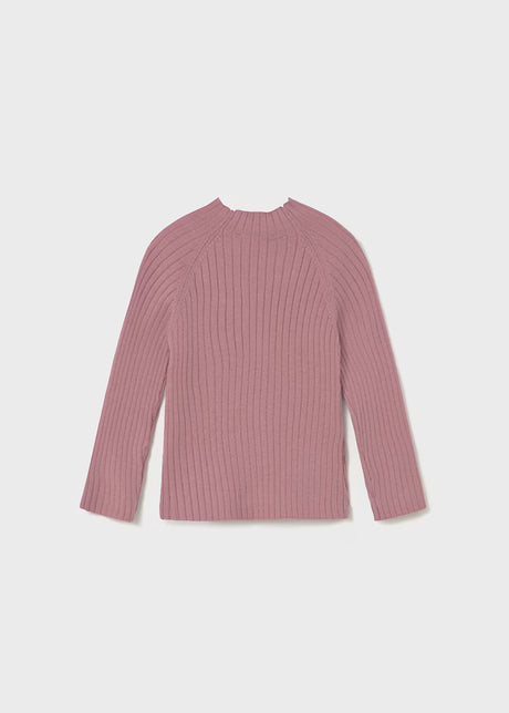 Ribbed Mock Neck Sweater - Orchid
