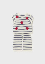 Knit Outfit Set - Navy Stripe