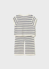 Knit Outfit Set - Navy Stripe
