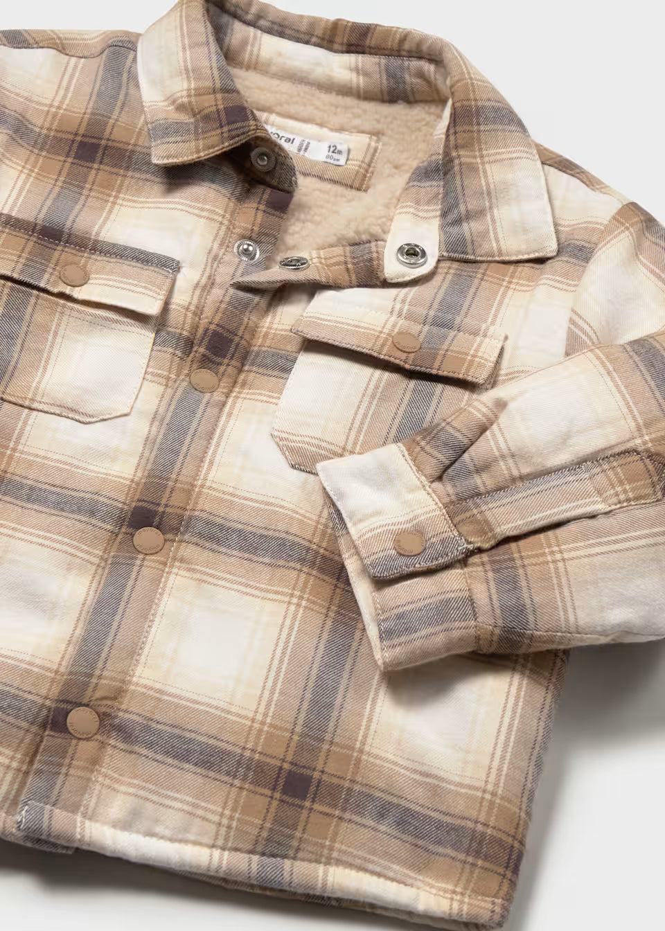 Lined Shacket - Biscuit Plaid
