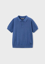 Knit Short Sleeve Polo - Indigo