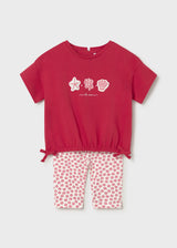 Bow Hem Tee and Shorts - Red Sea Stars